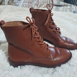 Madewell Leather Laceup Boots